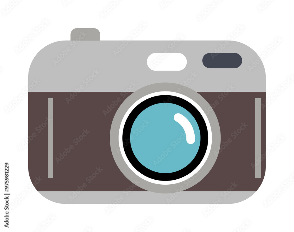 Illustration of a small brown camera Illustration of a small brown camera
