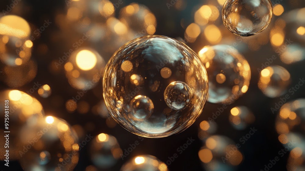 Cascading spheres of light expanding and contracting in a rhythmic motion. Cascading spheres of light expanding and contracting in a rhythmic motion.