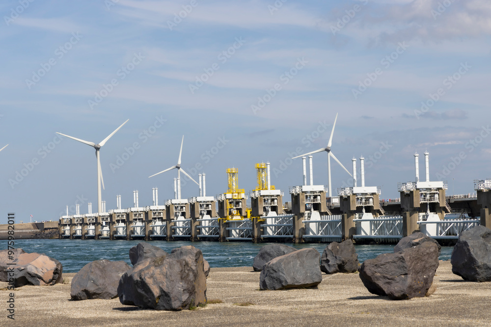 The Delta Works (Dutch: Deltawerken) is a series of construction projects in the southwest of the Netherlands to protect a large area of land around the Rhine–Meuse–Scheldt delta from the sea