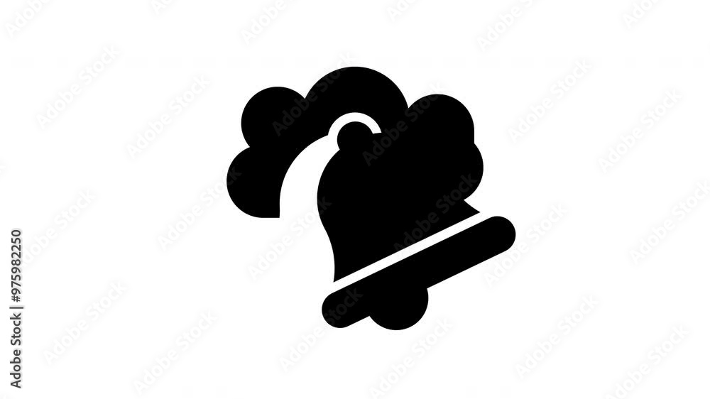 Animated bell with cloud, black outline, yellow accents. Suitable for naturethemed designs, floral patterns, greeting cards, and stationery items. Animated bell with cloud, black outline, yellow accents. Suitable for naturethemed designs, floral patterns, greeting cards, and stationery items.