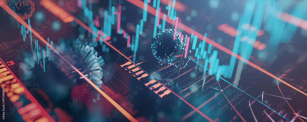 Obraz premium trading neon money background