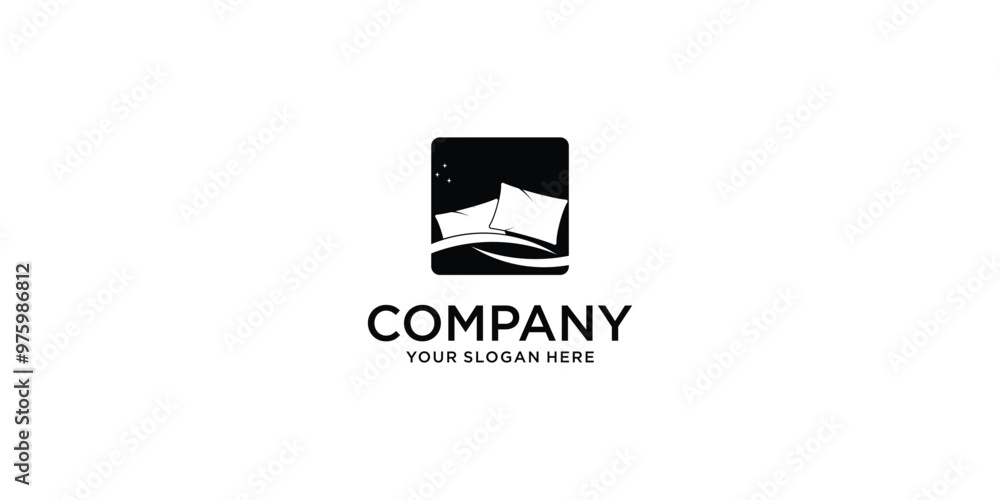 Fototapeta premium Simple bed logo design premium vector