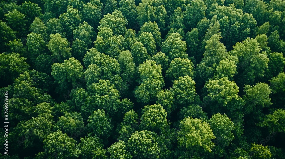 Fototapeta premium Aerial View of a Dense Forest Canopy