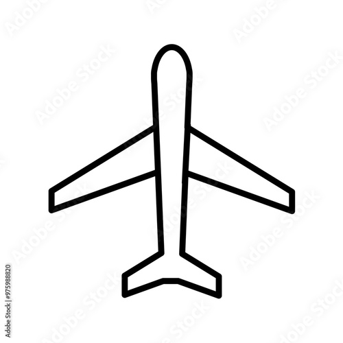 passenger plane, airplane, flight, travel - simple vector icon