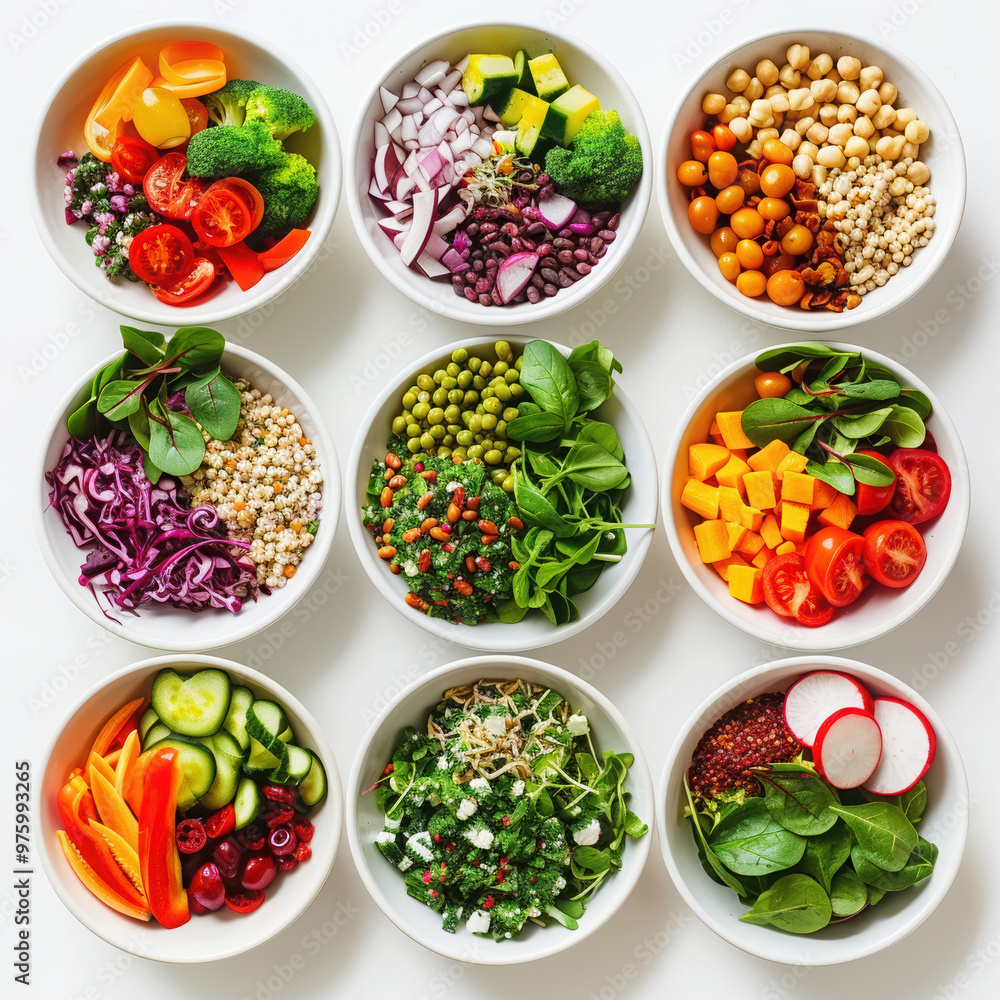 salad bowls vegetables healthy colorful diet nutrition greens fresh vegan vegetarian food meal organic clean eating raw food ingredients variety plant-based salad bowls vegetables healthy colorful diet nutrition greens fresh vegan vegetarian food meal organic clean eating raw food ingredients variety plant-based