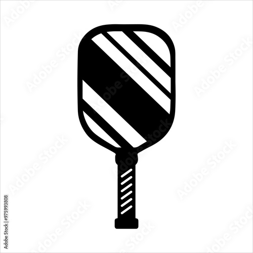 Pickleball Paddle icon silhouette vector, Pickleball Racket vector, Pickleball club and icons vector illustration