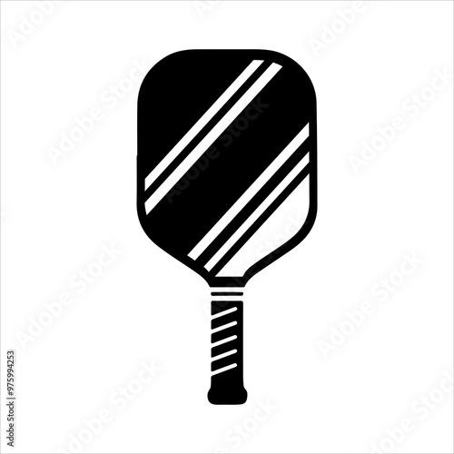 Pickleball Paddle icon silhouette vector, Pickleball Racket vector, Pickleball club and icons vector illustration