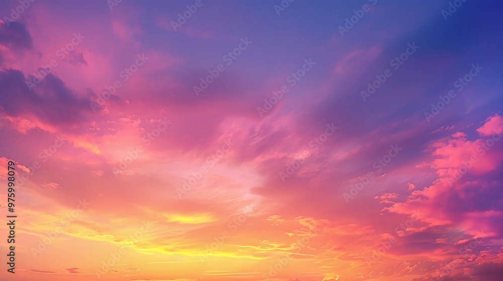 Vibrant Sunset Sky with Colorful Clouds Vibrant Sunset Sky with Colorful Clouds