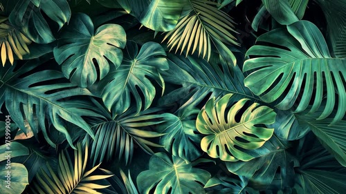 Wallpaper Mural Lush tropical foliage arrangement showcasing a variety of green plants in a natural setting Torontodigital.ca