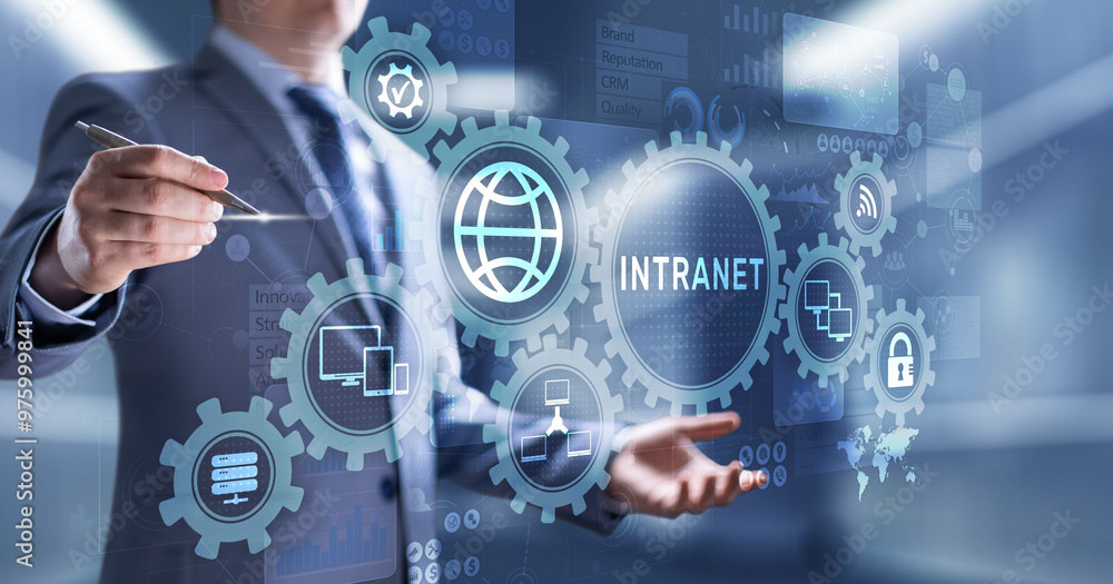 Intranet Business Corporate communication document management system dms. Privacy cybersecurity technology concept on virtual screen. Intranet Business Corporate communication document management system dms. Privacy cybersecurity technology concept on virtual screen.