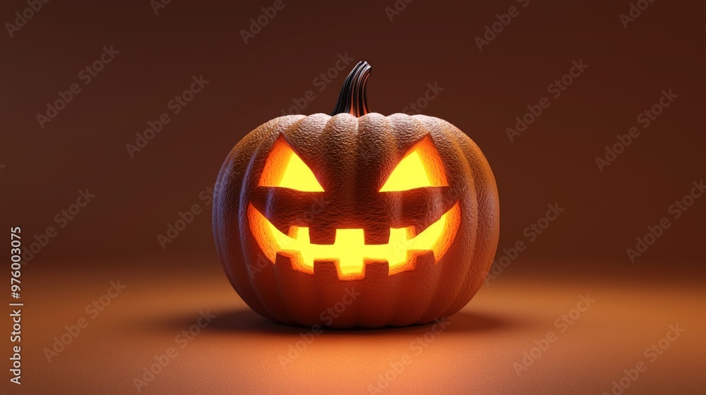 Spooky Jack-o'-Lantern Glowing in the Dark for Halloween. Spooky Jack-o'-Lantern Glowing in the Dark for Halloween.