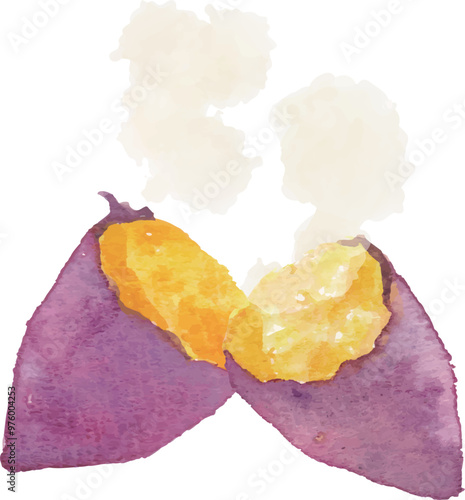 水彩焼き芋