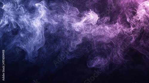 ethereal swirls of white and purple smoke against a dark background creating a mesmerizing and mystical atmospheric effect