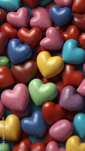 3D render of hearts—backgrounds.