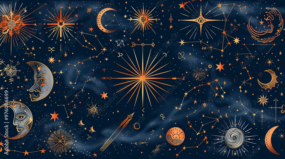 A Cosmic Tapestry of Celestial Bodies and Constellations A Cosmic Tapestry of Celestial Bodies and Constellations