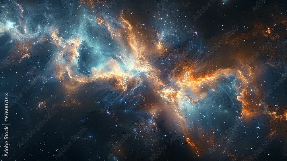 A Cosmic Dance of Nebulas and Stars in Deep Space A Cosmic Dance of Nebulas and Stars in Deep Space