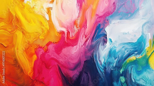 Wallpaper Mural expressive abstract artwork swirling vibrant colors creating fantastical shapes bold brushstrokes dreamlike imagery evocative of emotion and imagination Torontodigital.ca