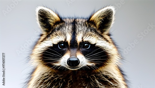 Coati Portrait: Isolated Image of Nasua on Clean White Background