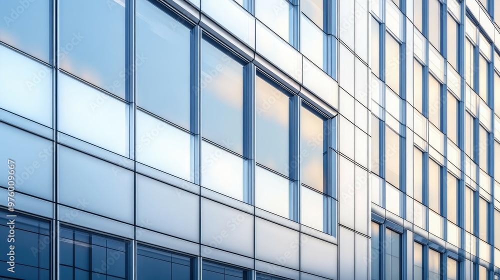 custom made wallpaper toronto digitalA close-up of a modern building's exterior with glass windows and metal panels.