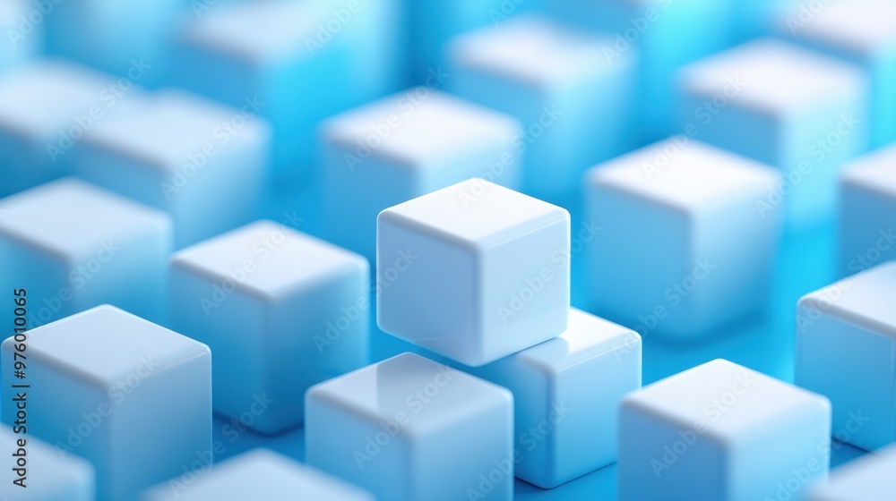Abstract Blue Cubes Pattern Background Texture Abstract Blue Cubes Pattern Background Texture