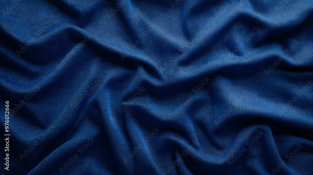 Blue sports jersey fabric texture background, close-up top view Blue sports jersey fabric texture background, close-up top view