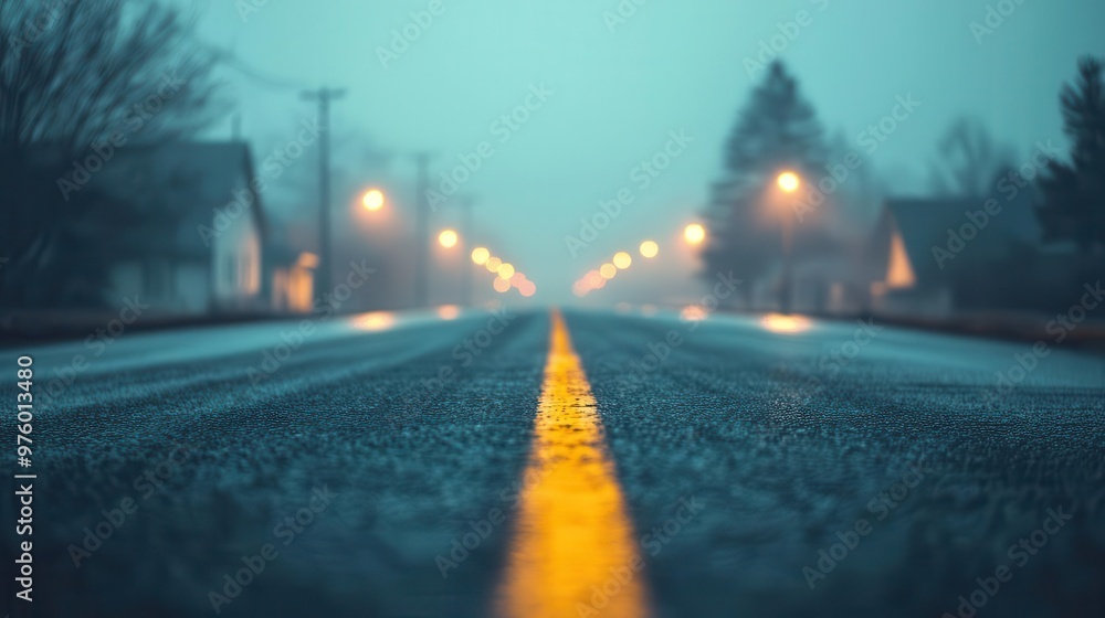 A dark road at the edge of a small town, with the distant glow of streetlights fading into the silence of the night town edge, night, silence A dark road at the edge of a small town, with the distant glow of streetlights fading into the silence of the night town edge, night, silence