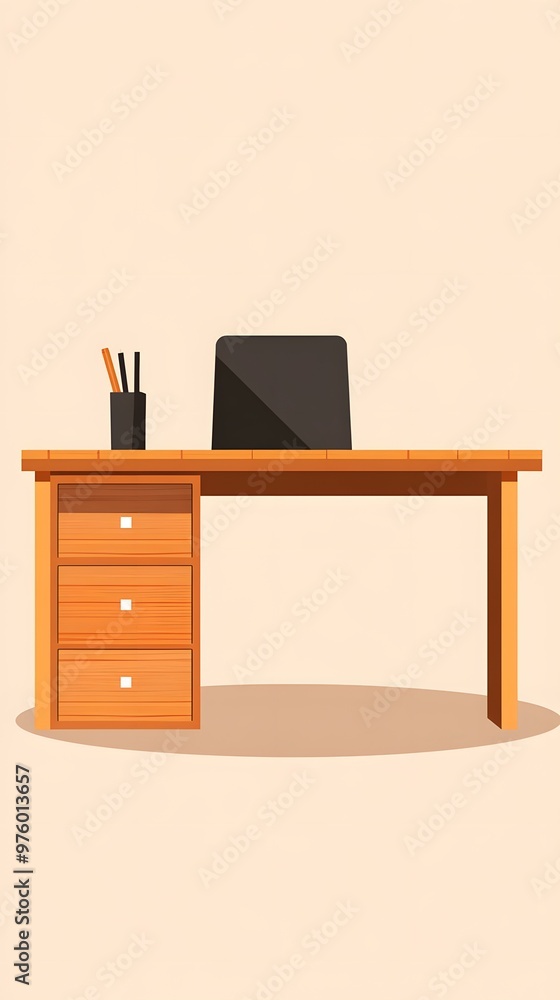 Wooden Desk with Laptop Drawer and Pencil Holder Wooden Desk with Laptop Drawer and Pencil Holder