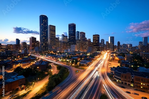 Wallpaper Mural A timelapse of a city skyline at night, with lights flickering on and off, cars speeding by, and the sky gradually shifting colors Torontodigital.ca