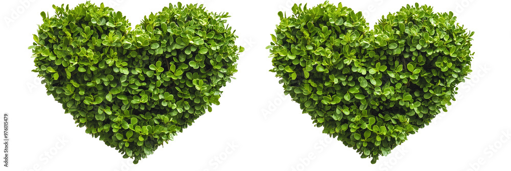 Heart shaped bushes, cut out. Heart shaped bushes, cut out.
