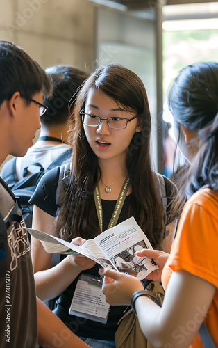 Close-knit College Community: Students Embracing Campus Resources on Orientation Tour