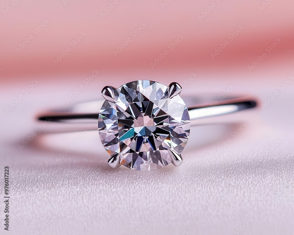 A round diamond engagement ring isolated on a clean background, with the gemstone s clarity in sharp focus engagement ring, gemstone, clarity A round diamond engagement ring isolated on a clean background, with the gemstone s clarity in sharp focus engagement ring, gemstone, clarity