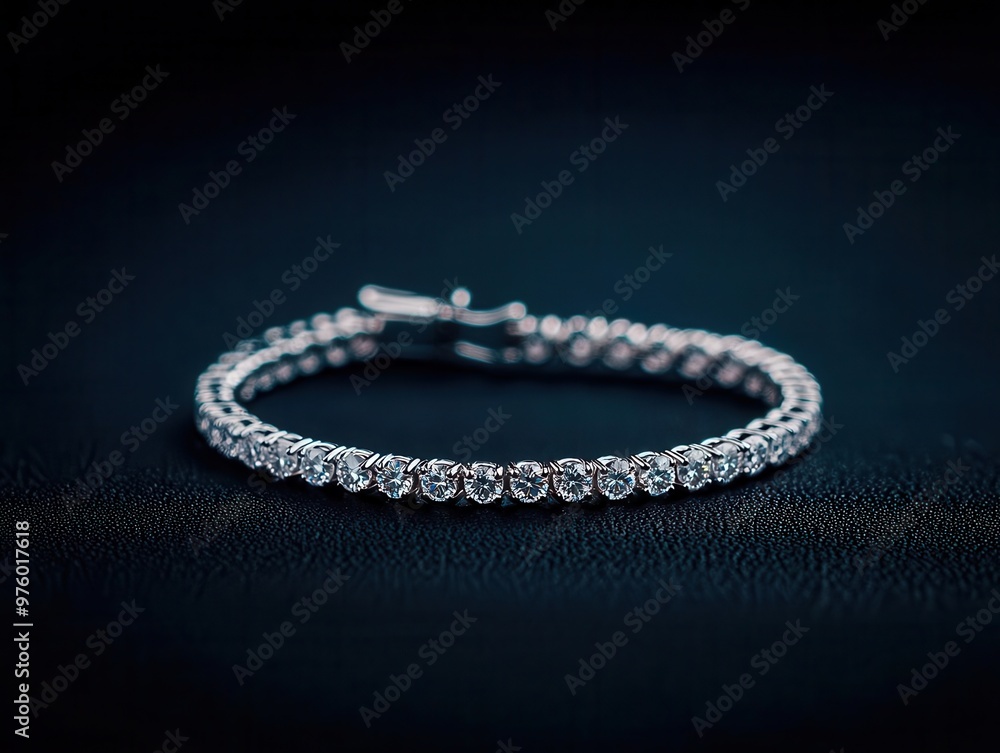 A delicate diamond bracelet with each gemstone isolated and reflecting light, showcasing their clarity diamond bracelet, gemstone, clarity A delicate diamond bracelet with each gemstone isolated and reflecting light, showcasing their clarity diamond bracelet, gemstone, clarity
