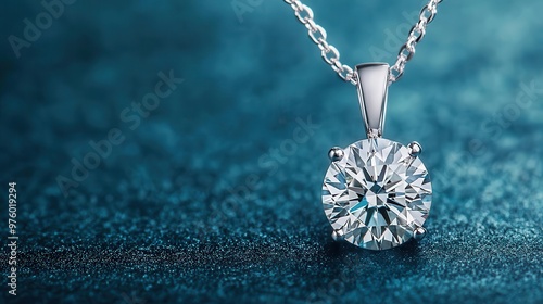 A solitaire round diamond pendant isolated, its brilliance and clarity emphasized against a neutral background round diamond, gemstone, clarity