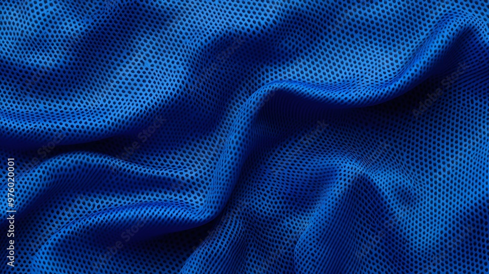 Blue sports jersey fabric texture background, close-up top view Blue sports jersey fabric texture background, close-up top view