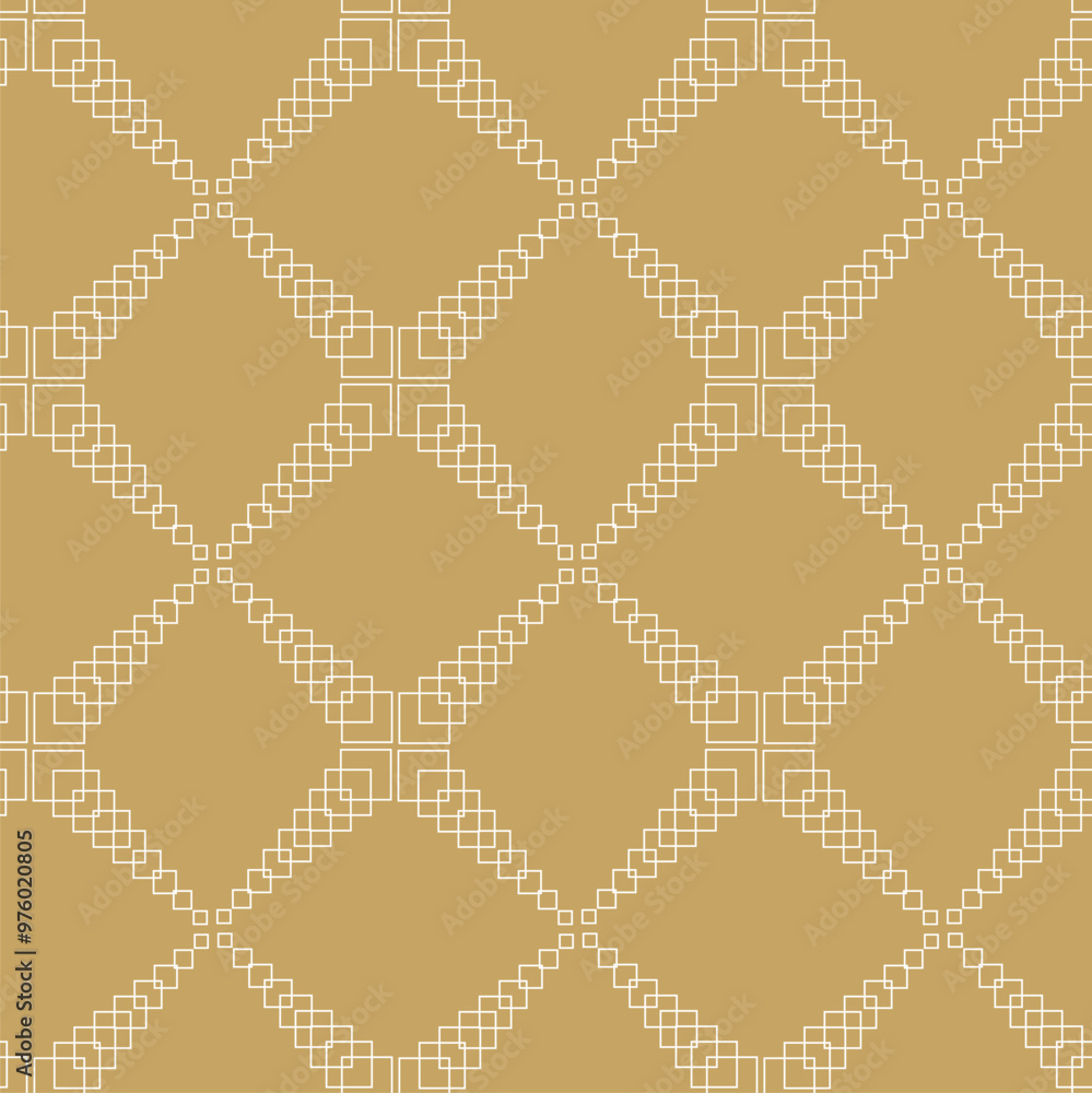 Abstract geometric pattern with crosses, stripes, lines. Seamless vector background. White and gold ornament. Modern reticulated graphic design. Abstract geometric pattern with crosses, stripes, lines. Seamless vector background. White and gold ornament. Modern reticulated graphic design.