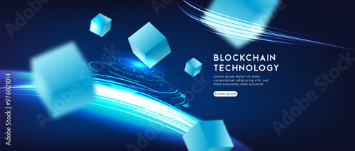 Blockchain technology.Hi-tech Modern futuristic design. Abstract technology vector illustration background.