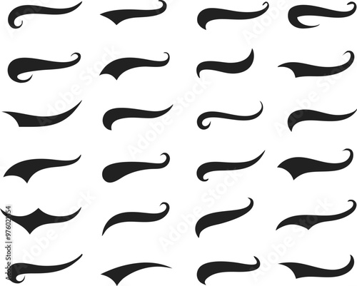 Swoosh and swash tails collection. Vector