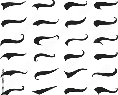 Swoosh and swash tails collection. Vector