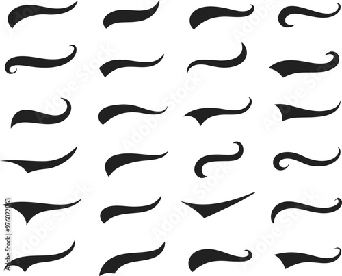 Swoosh and swash tails collection. Vector