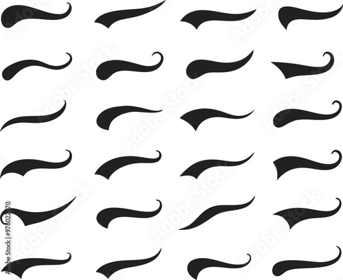 Swoosh and swash tails collection. Vector