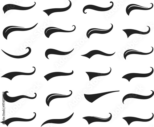 Swoosh and swash tails collection. Vector