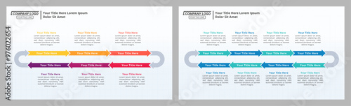 Cycle Infographics Diagram with 6 & 8 Steps and Editable Text on a 16:9 ratio for Business Cycles, Progress, Plans, Goals, and Website Design.