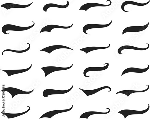 Swoosh and swash tails collection. Vector