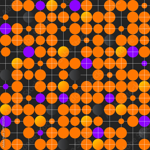 Abstract background design with orang and purple dot.

