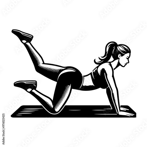 Glute bridges exercise vector icon.