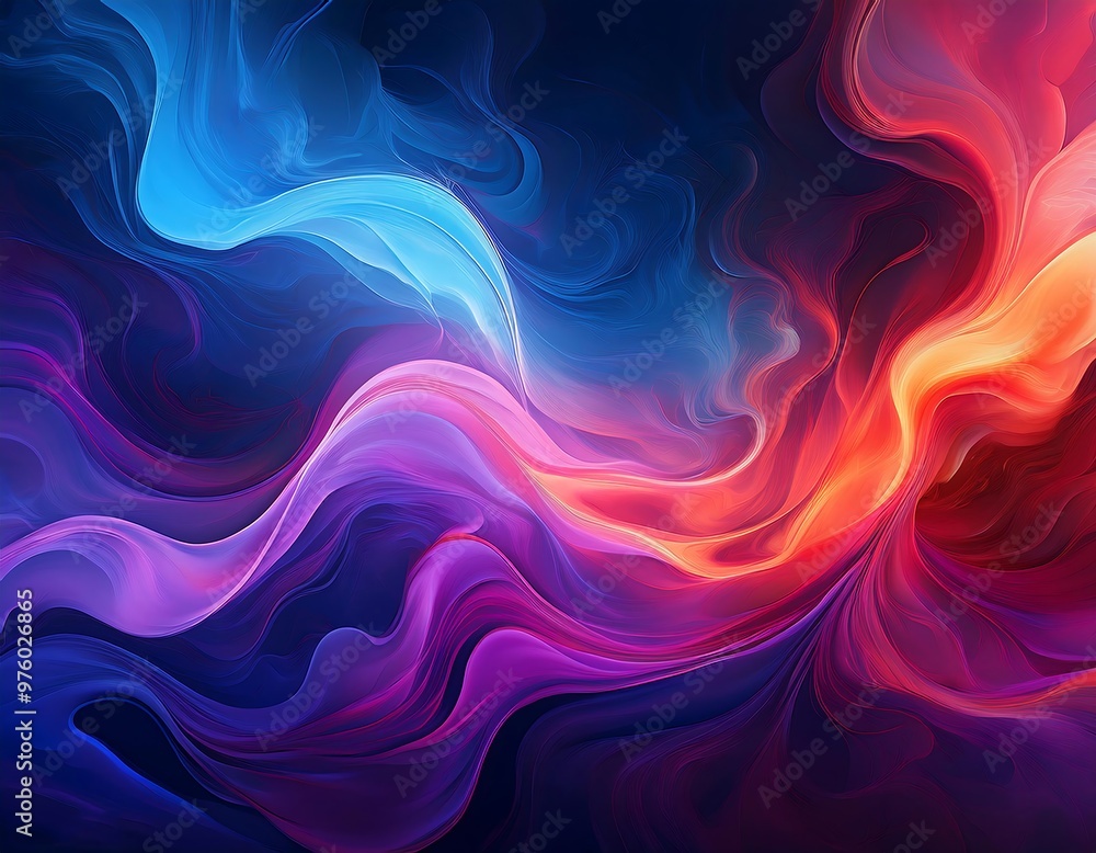 Abstract digital artwork featuring a dynamic and vibrant display of swirling smoke or mist. Abstract digital artwork featuring a dynamic and vibrant display of swirling smoke or mist.