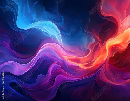 Abstract digital artwork featuring a dynamic and vibrant display of swirling smoke or mist.