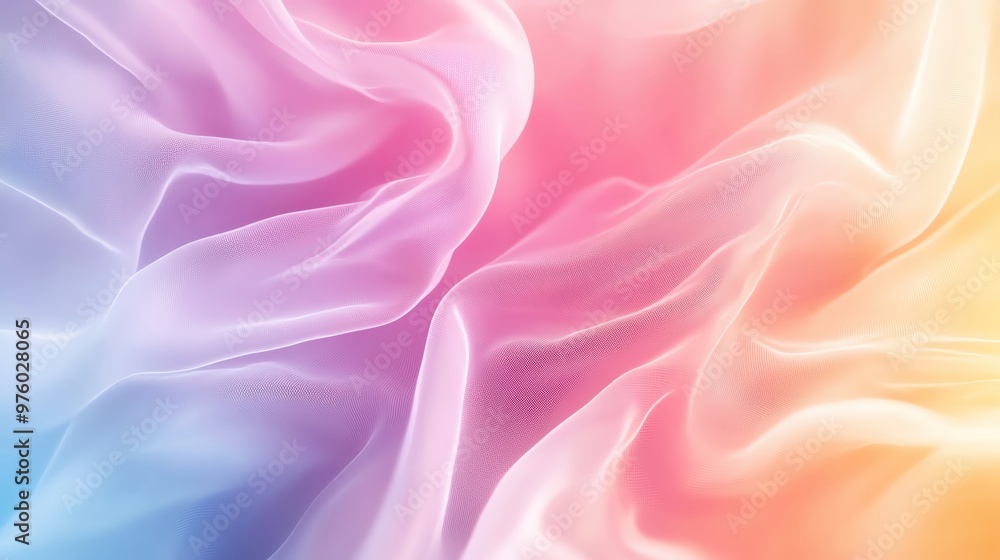 Obraz premium Soft, flowing fabric in pastel colors creates a serene and dreamy backdrop for elegant designs and artistic projects.