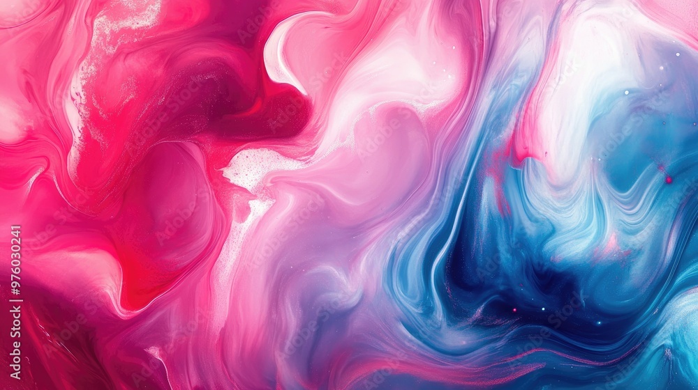 Abstract swirling pink, blue and white paint. Abstract swirling pink, blue and white paint.