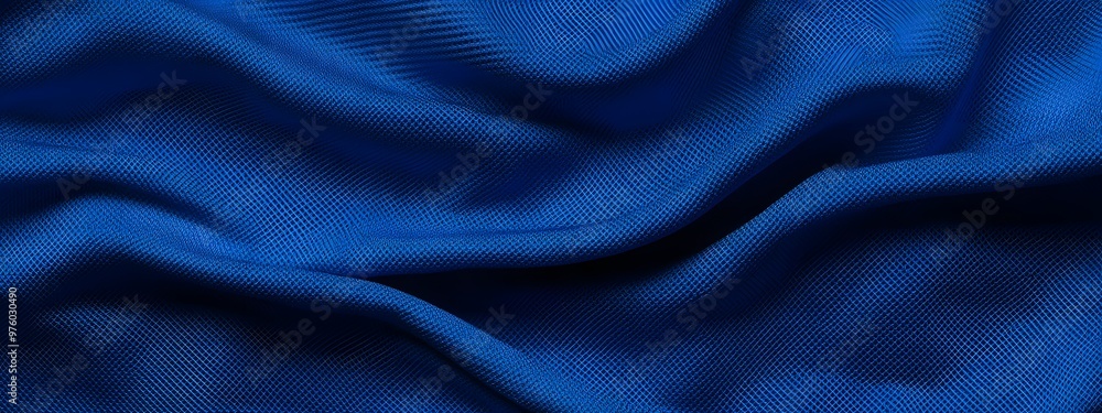 Blue sports jersey fabric texture background, close-up top view Blue sports jersey fabric texture background, close-up top view